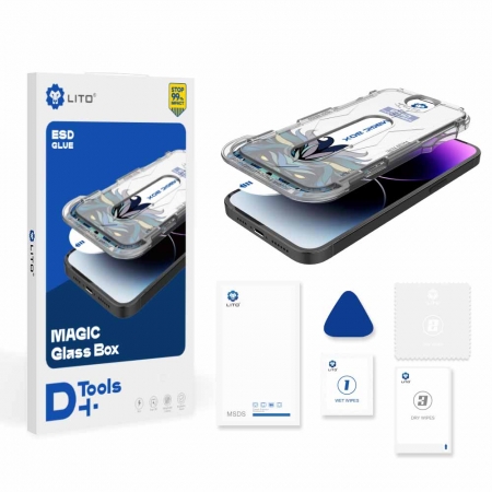 iPhone用卸売Lito Magic Box D +ツールHDフルガラススクリーンプロテクター 