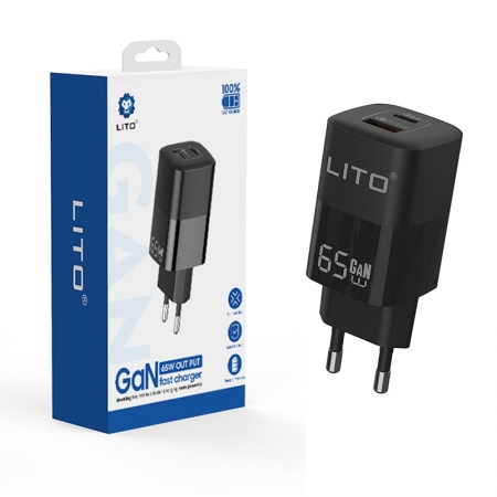 卸売LITO 65W GaN 2-in-1 USB-C急速充電器
     