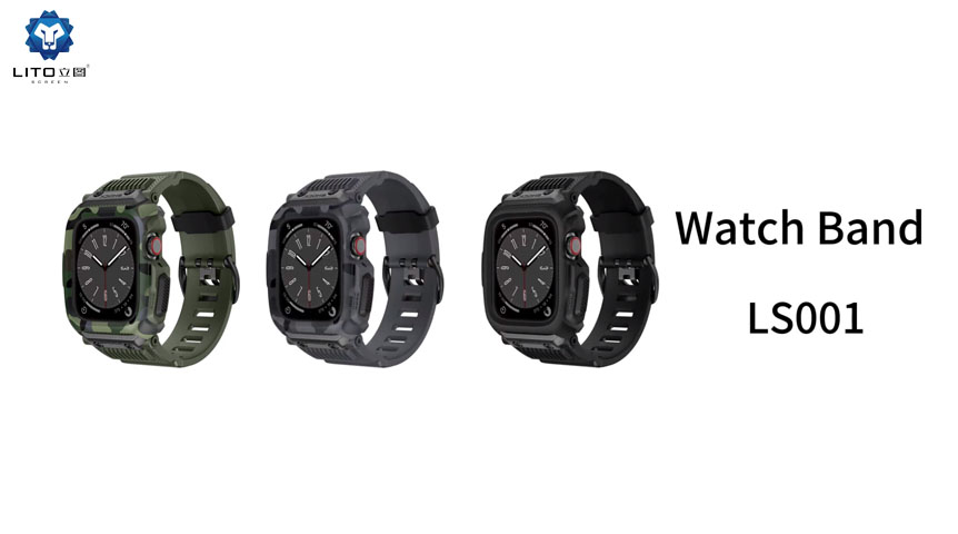 Lito 迷彩デザイン Apple Watch 9 用統合時計ストラップ