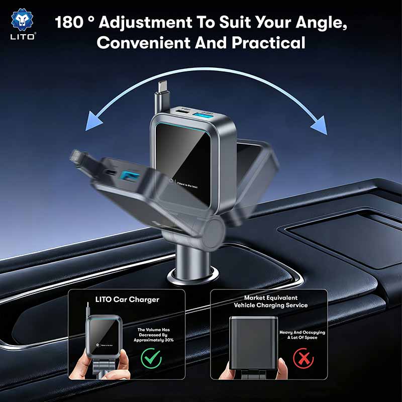 Retractable USB-C Car Charger