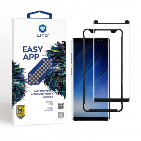 Samsung Galaxy Note 8アプリケーター付き強化ガラススクリーンプロテクターフル接着剤 