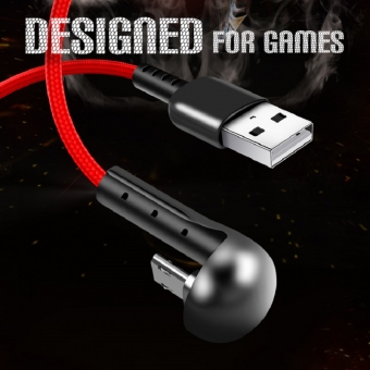 高品質の耐破壊エルボ充電ライン編組ナイロン素材高速USBゲーム充電ケーブル