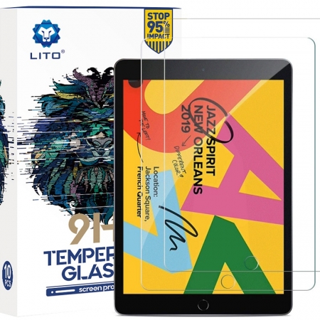 LITOフルカバレッジフル接着剤9H硬度マットガラススクリーンプロテクターiPad 10.2インチ（第7世代、2019） 