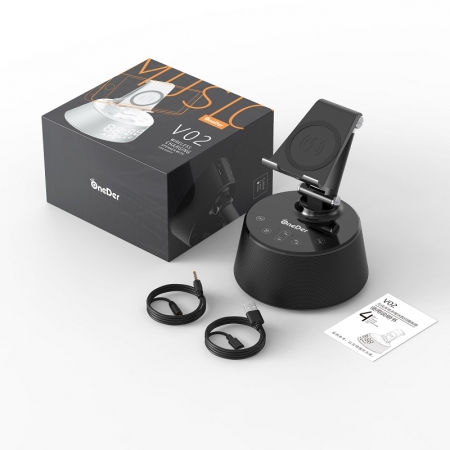 OneDer V02 LEDディスプレイ目覚まし時計機能マイク付きワイヤレスBluetoothスピーカー 
