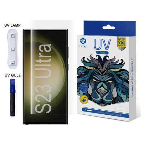 LITO E+ UV 液体接着剤 フルカバレッジ強化ガラススクリーンプロテクター Samsung Galaxy S23 Ultra用 