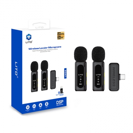 Lito LM02 プロフェッショナル ワイヤレス ラベリア マイク（スマートフォン録音用） 