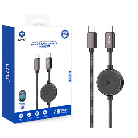 LITO LD33CC 2-in-1 磁気式ワイヤレス充電ケーブル 