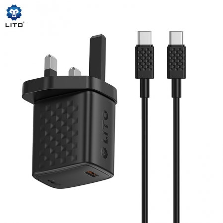 LITO LC14 GaN 20W PD急速充電器（USB-Cポート搭載・英国プラグ） 