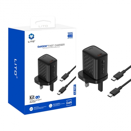 LITO LC18 30W GaN USB-C スマホ充電器 & 電源アダプター 