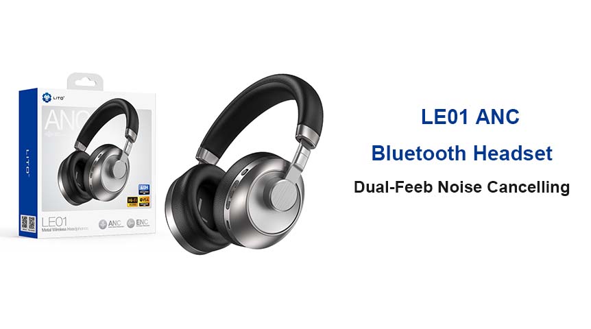 LITO LE01 ANC Bluetooth 5.4 ヘッドセット デュアルフィード ノイズキャンセリング 40時間再生