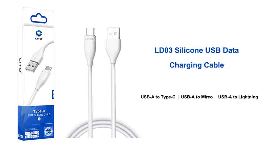 LD03 シリコン USB データ充電ケーブル
    