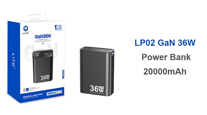 LITO LP02 20000mAh GAN 36W 急速充電パワーバンク